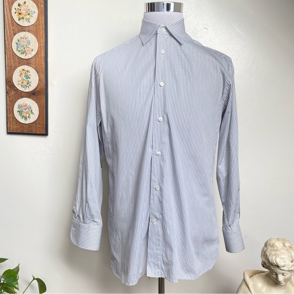 Ermenegildo Zegna Pinstripe Button Down Shirt - Picture 2 of 15